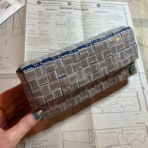 Candy wrapper barcode clutch purse